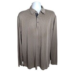 Age of Wisdom Tan Polo Shirt Mens XL  Long Sleeve
